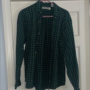 Vintage Cactus Dark Green Checkered Men's Shirt
